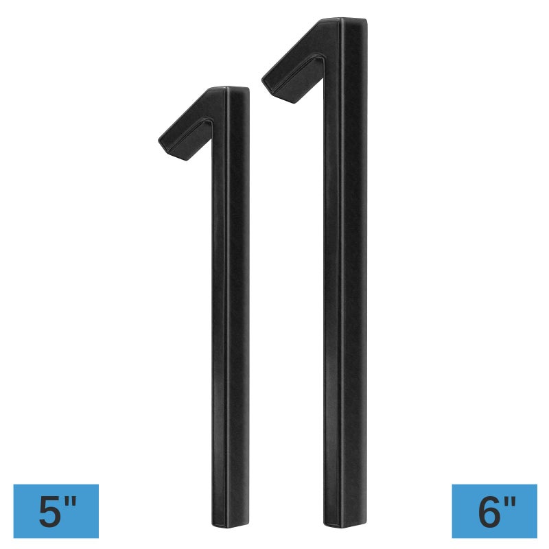 OLADOT 6"" Stainless Steel Floating House Number 1  Metal Modern House Numbers  Mailbox Decor Number with Nail Kit  Coated Black  911 Visibility Signage (Large 1) - Image 2